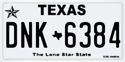 TX license plate DNK6384