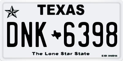 TX license plate DNK6398