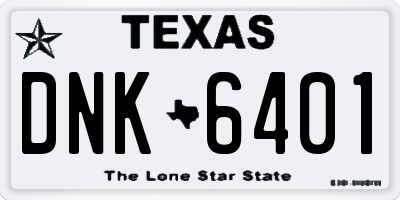 TX license plate DNK6401