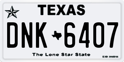 TX license plate DNK6407