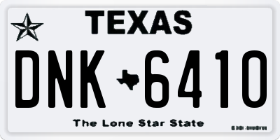 TX license plate DNK6410