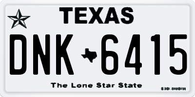 TX license plate DNK6415