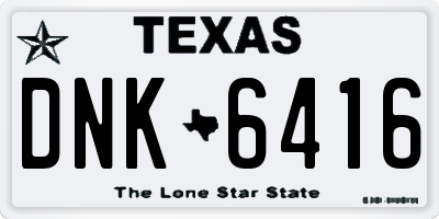 TX license plate DNK6416