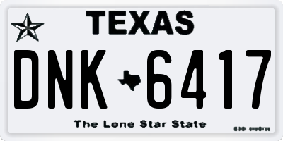 TX license plate DNK6417