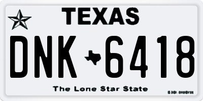 TX license plate DNK6418
