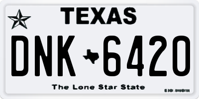 TX license plate DNK6420