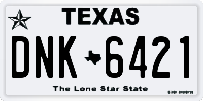 TX license plate DNK6421