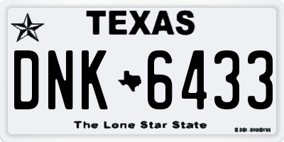 TX license plate DNK6433