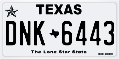 TX license plate DNK6443