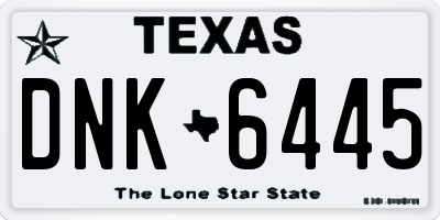 TX license plate DNK6445