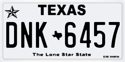 TX license plate DNK6457