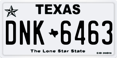 TX license plate DNK6463