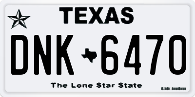 TX license plate DNK6470