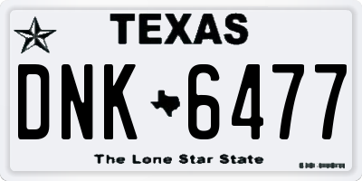 TX license plate DNK6477