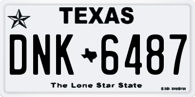 TX license plate DNK6487