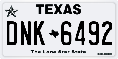 TX license plate DNK6492