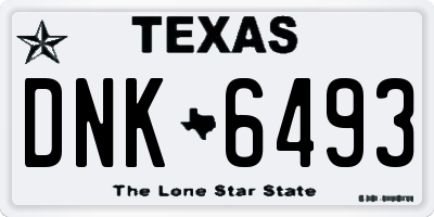 TX license plate DNK6493