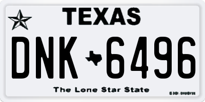 TX license plate DNK6496