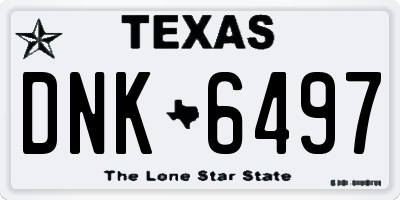 TX license plate DNK6497