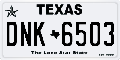 TX license plate DNK6503