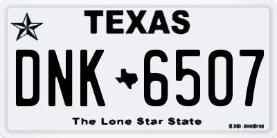 TX license plate DNK6507