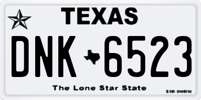 TX license plate DNK6523