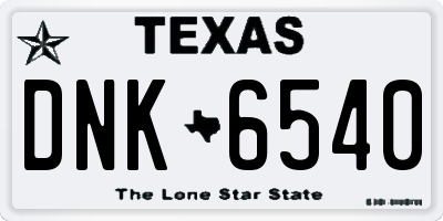 TX license plate DNK6540