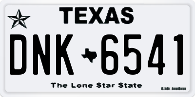 TX license plate DNK6541