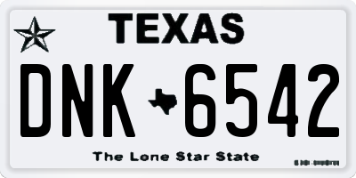 TX license plate DNK6542