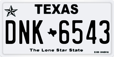 TX license plate DNK6543