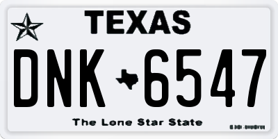 TX license plate DNK6547