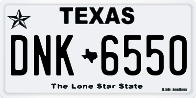 TX license plate DNK6550