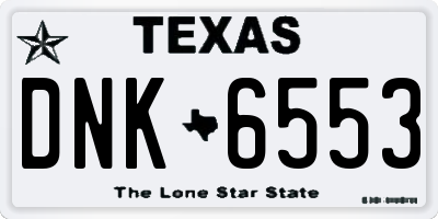 TX license plate DNK6553