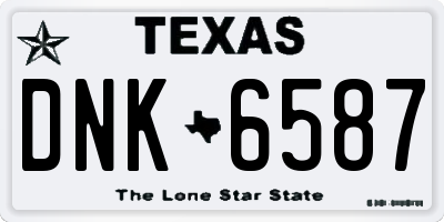 TX license plate DNK6587