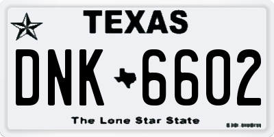 TX license plate DNK6602