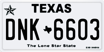 TX license plate DNK6603