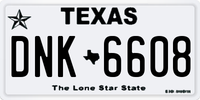 TX license plate DNK6608