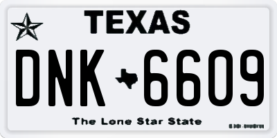 TX license plate DNK6609