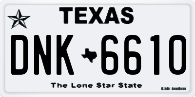 TX license plate DNK6610