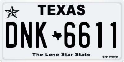 TX license plate DNK6611