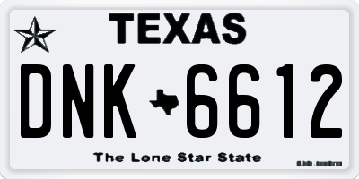 TX license plate DNK6612