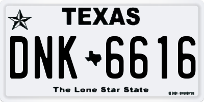 TX license plate DNK6616
