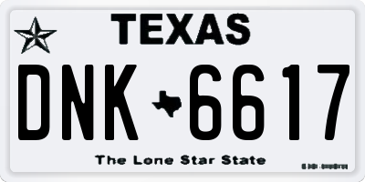 TX license plate DNK6617