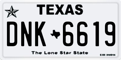 TX license plate DNK6619