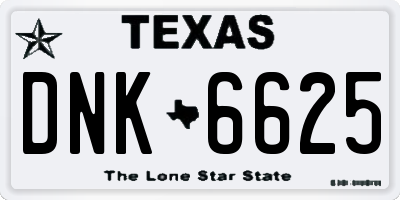 TX license plate DNK6625