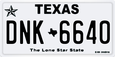 TX license plate DNK6640