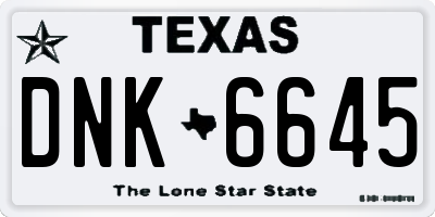 TX license plate DNK6645