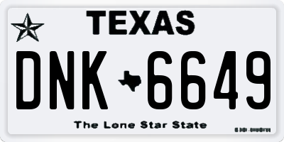 TX license plate DNK6649