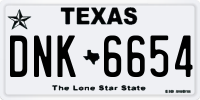 TX license plate DNK6654