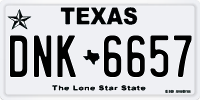 TX license plate DNK6657